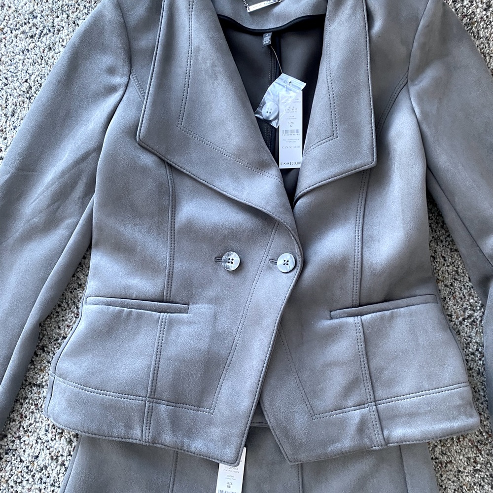 White House Black Market Gray Cropped Pantsuit